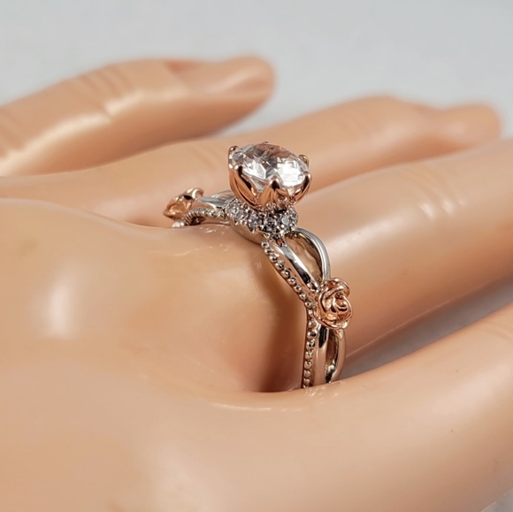 1ct Natural White Topaz and Diamonds Ring - Picture 14 of 15